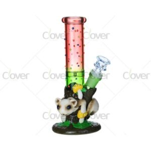 9.05" Glow-in-the-Dark Forest Animal Bong – Handcrafted Glass Water Pipe | 5mm Thick Fairy Tale Style BK-5099