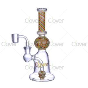 8.26" Color Swirl Dab Rig – Unique Marble Perc & Thick Glass by Clover WPE-557