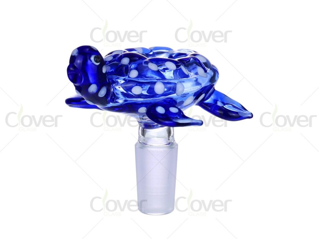 Clover Glass 14mm / 18mm Turtle-Shaped Decorative Glass Bowl – 12PCS Display