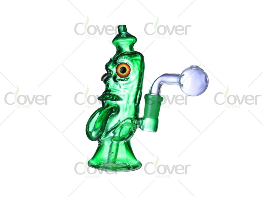 6.1 Inch Colorful One-Eyed Monster Glass Oil Burner Pipe with Side Bubble