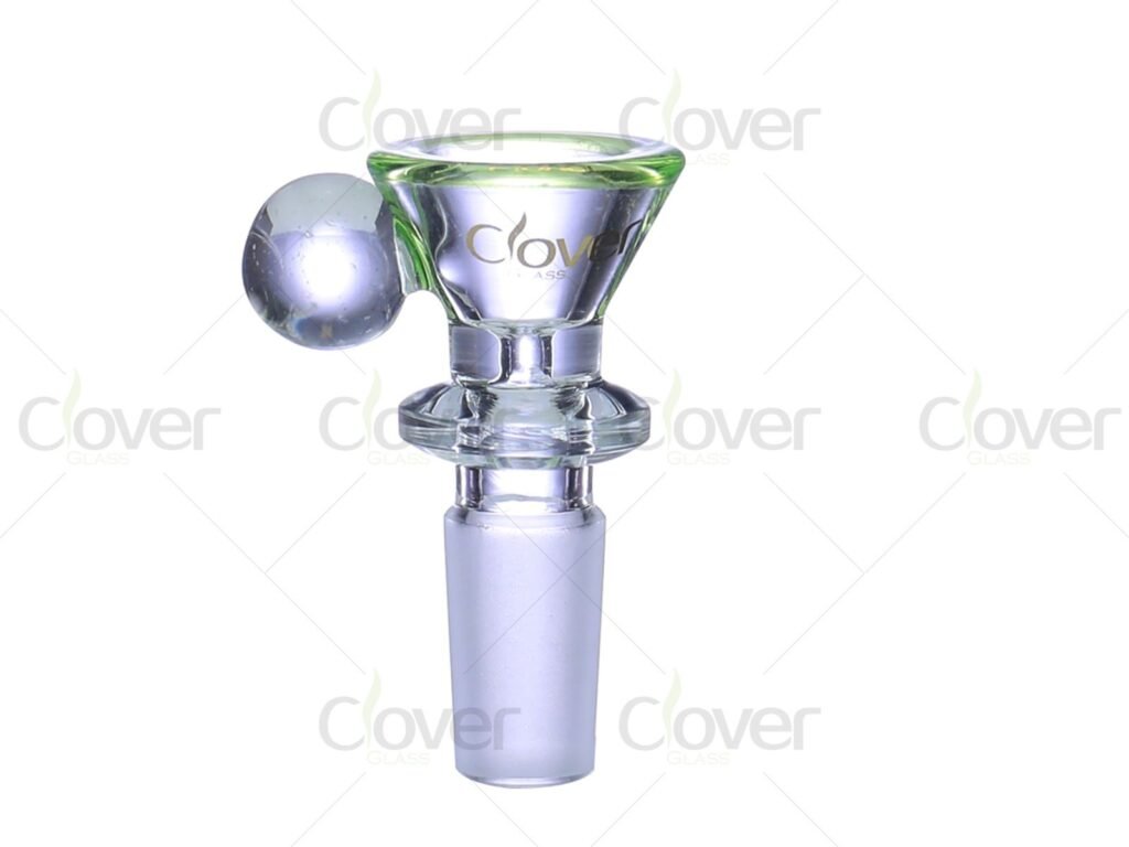 Thick Clear Glass Bowl with Round Handle for Bongs – 14mm 18mm Glass Bowl, 6PCS Display Wholesale