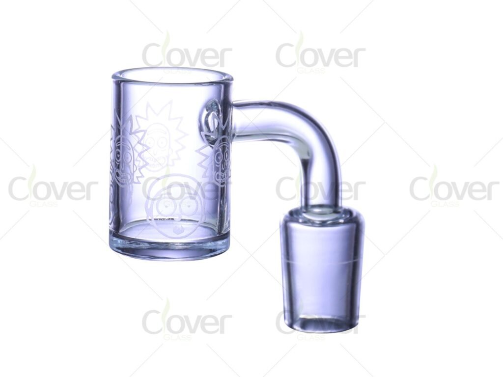 25mm Etched Quartz Banger with Handle | 10mm 14mm 18mm Quartz Dab Banger Wholesale Display