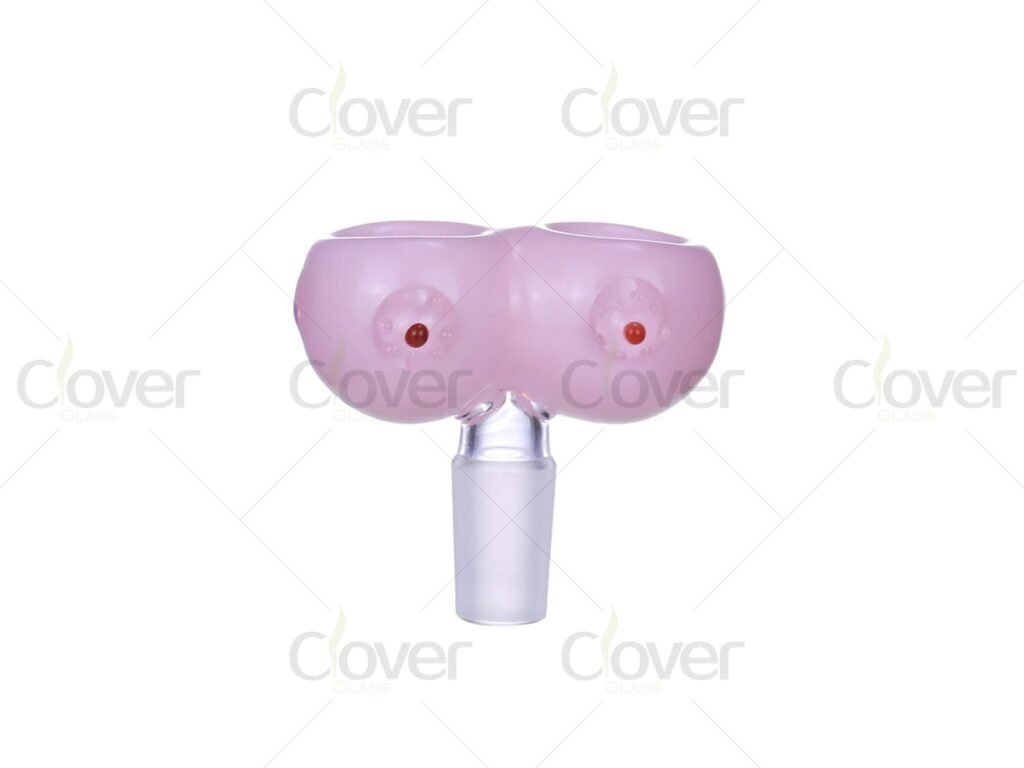 Clover Glass 14mm / 18mm Dual Chamber Sculpted Glass Bowl – 12PCS Display