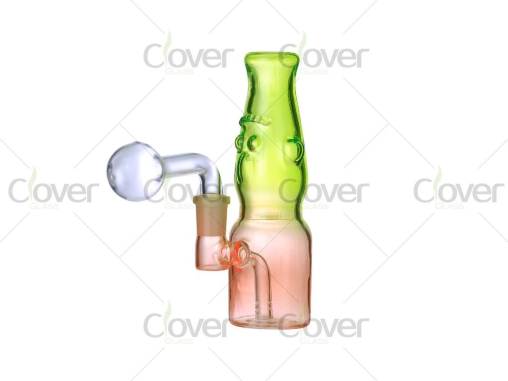 6.2 Inch Colorful Face-Shaped Glass Oil Burner Pipe with Side Bubble
