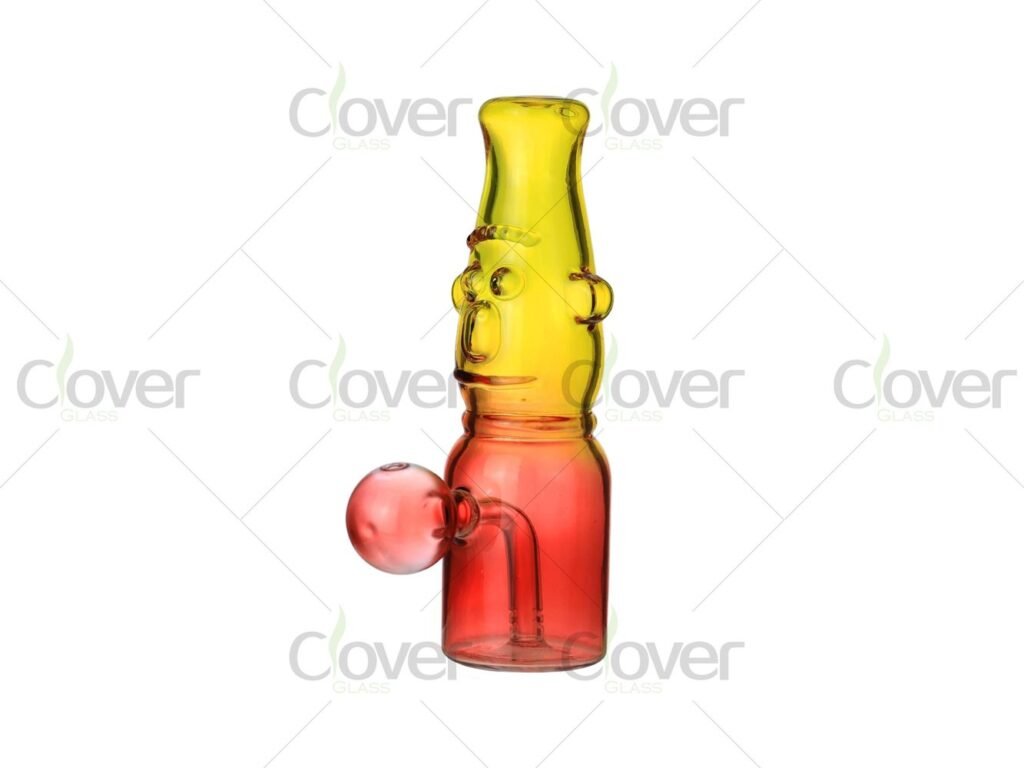6.2 Inch Colorful Face Glass Oil Burner Pipe with Side Bubble Chamber