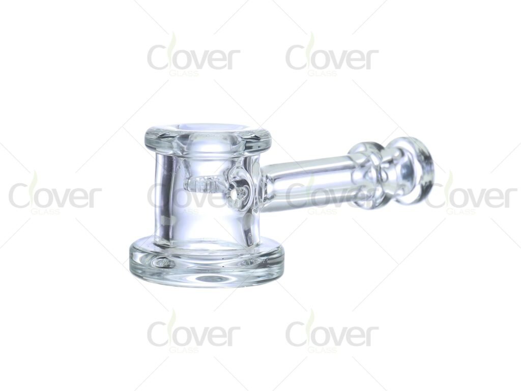 4.5 Inch Thick Glass Hand Pipe | 120g Solid Feel | Reinforced Flat Base Bowl | Clear Glass | Jar Packaging
