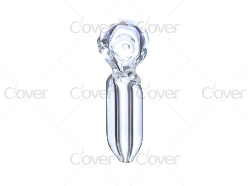 4.8 Inch Thick Glass Hand Pipe | Balanced Weight 122g Clear Design | Display Box | Clover Glass
