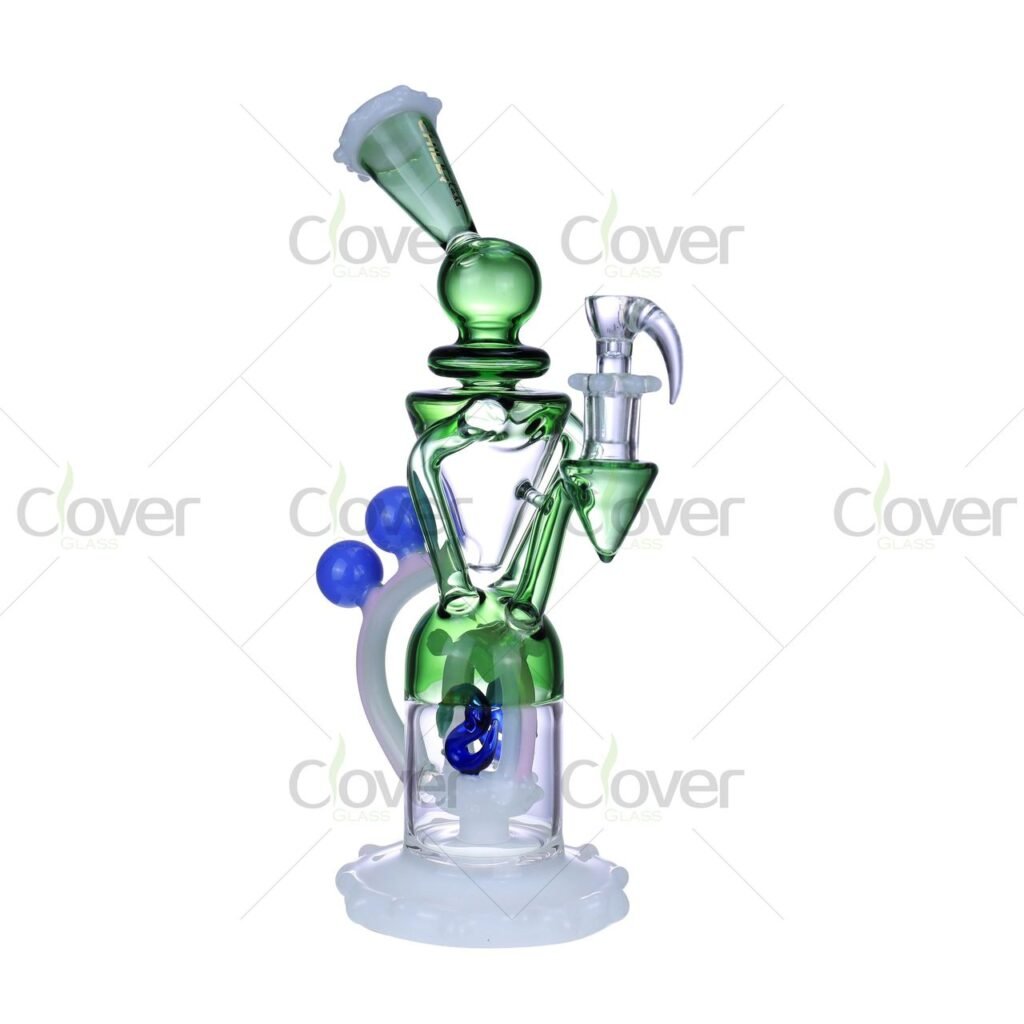 Clover Glass 11.81" Artistic Figure Bong with Vortex Perc – 5mm Thick Durable Glass Rig