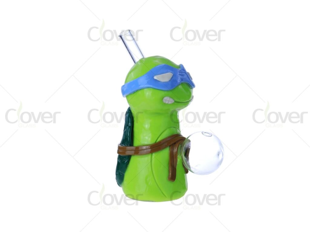 4.3" Ninja Turtle Style Oil Burner Pipe – Handcrafted Character Glass with Built-in Bowl