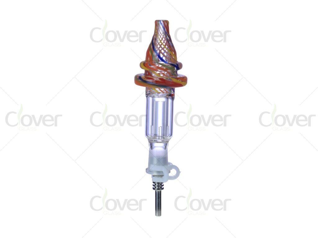 4.3 Inch Glass Nectar Collector Kit with Wig Wag Tip | MM NC Dab Straw | Stainless Steel Tip | Complete Dab Kit