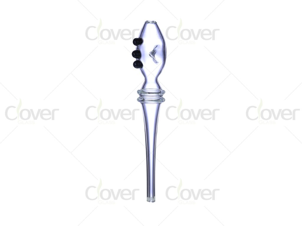 5.7 Inch Glass Nectar Collector with Side Marbles | NC Dab Straw | Stainless Steel Tip Kit