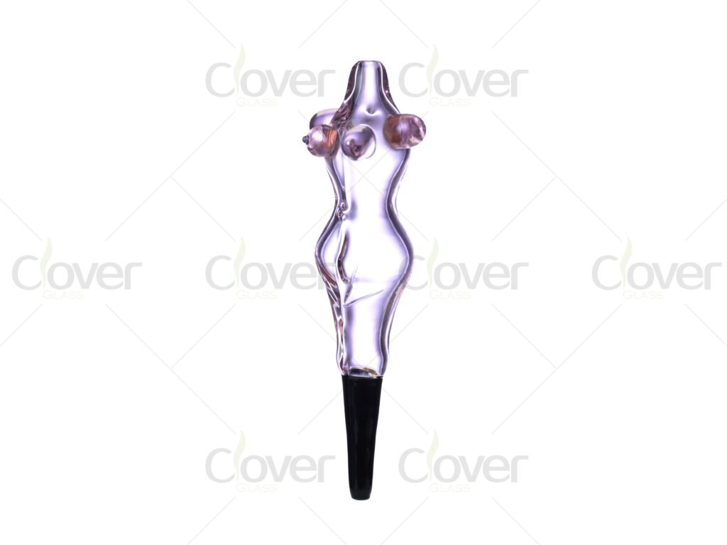 6.2 Inch Sculpted Glass Nectar Collector with Side Knobs | NC Dab Straw | Stainless Tip Kit