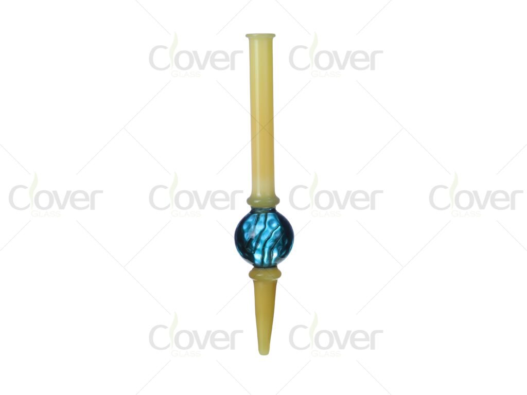 6.6 Inch Glass Nectar Collector with Textured Ball Chamber | NC Dab Straw | Stainless Steel Tip | Complete Nectar Collector Kit