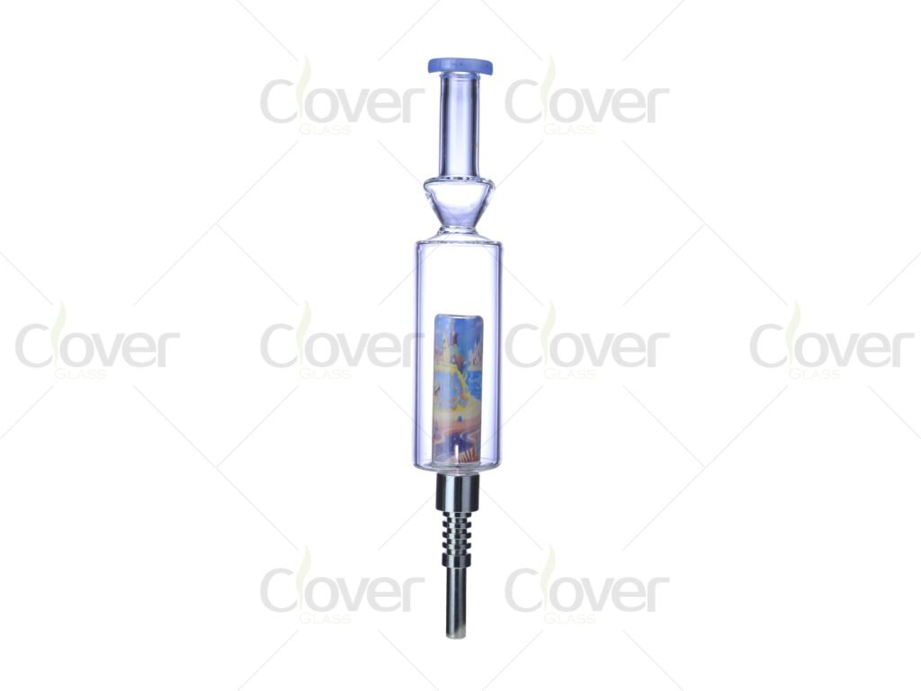 7 Inch Glass Nectar Collector with Inline Chamber | NC Dab Straw | Stainless Steel Tip Kit