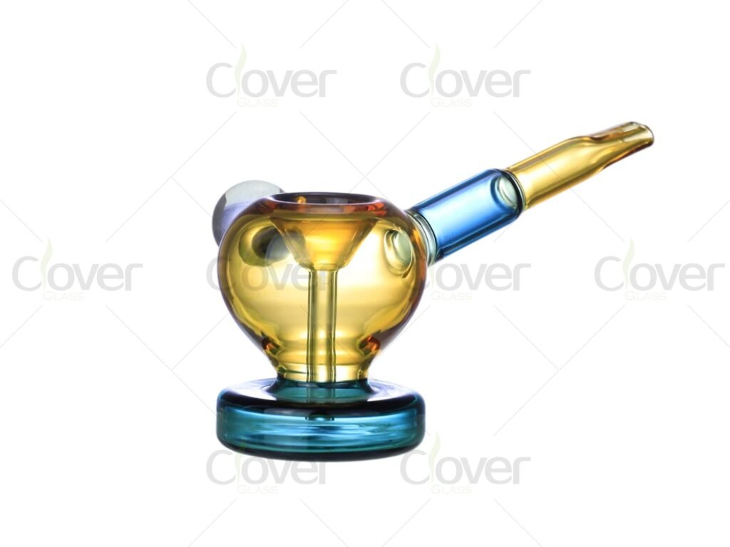 4.9 Inch Sherlock Style Glass Hand Pipe with Marble Accent | Mixed Colors | 6pcs Display Box