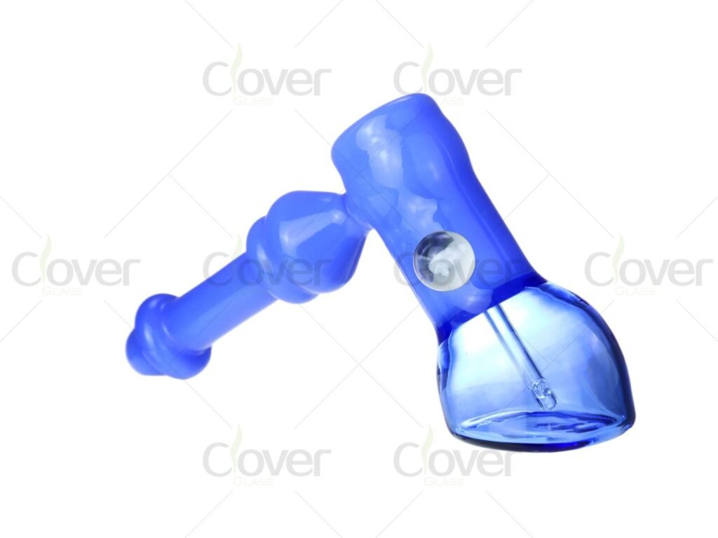 5.7 Inch Bell Base Glass Hand Pipe with Side Carb | Mixed Colors | 6pcs Display Box