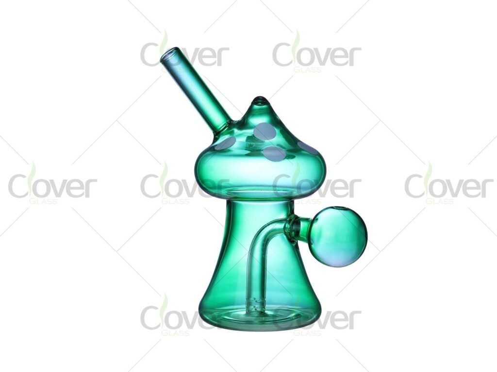 5.1 Inch Colorful Mushroom-Shaped Glass Oil Burner Pipe with Side Bubble