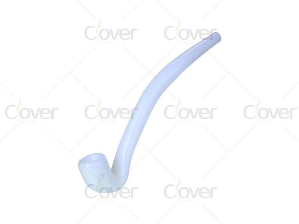 7.28-Inch Long Curved Glass Hand Pipe – Extra-Length Bent Design, Mixed Colors