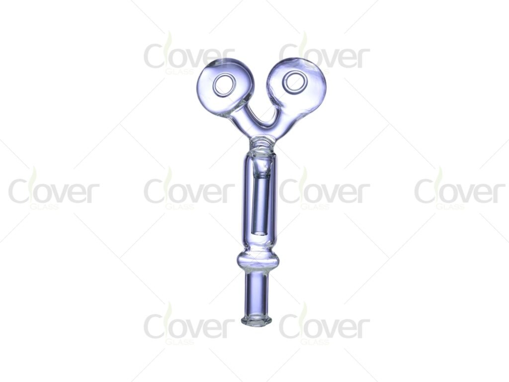 5.43" Double Bowl Recycler Glass Oil Burner Pipe – Dual Chamber Condenser Design for Smooth Hits