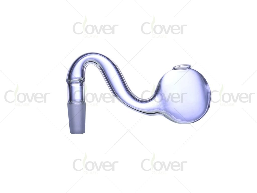 3.03" S-Shape Glass Oil Burner Pipe with Ground Joint – Clear Borosilicate, Lab-Style Design