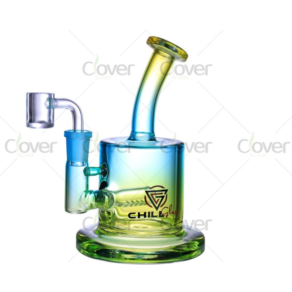6.9" Color Gradient Mini Dab Rig with 14mm Joint – 5mm Thick Glass Oil Rig