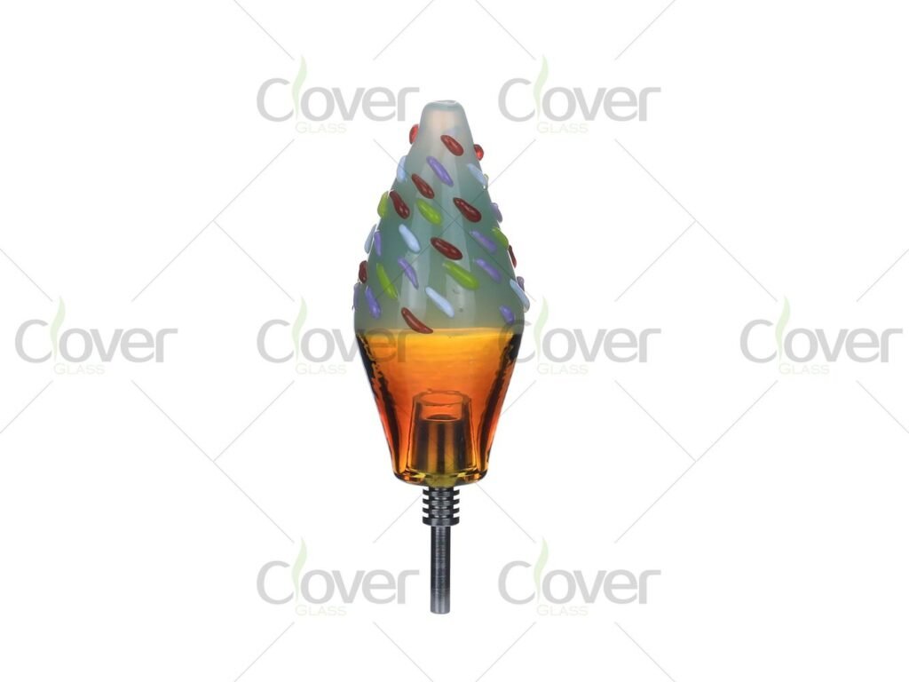 10mm Glass Nectar Collector with Ice Cream Design and Stainless Steel Accessories