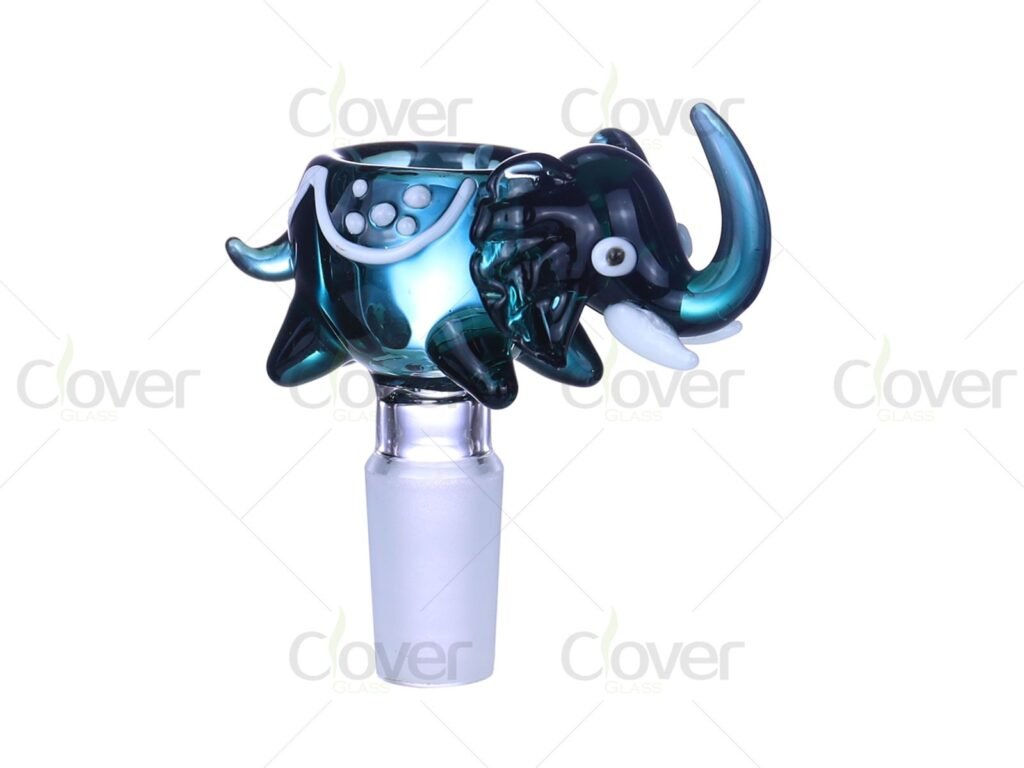 Elephant Shaped Glass Bowl with Side Handle | 14mm 18mm Bong Bowl Wholesale Display Pack