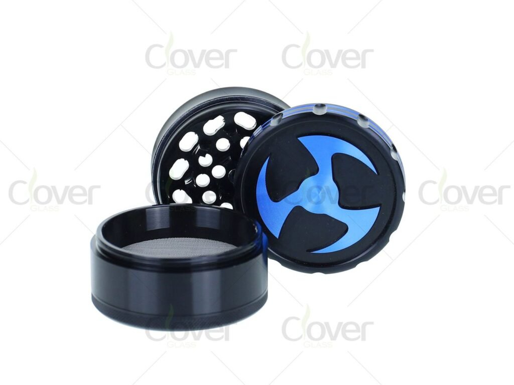 63mm 4-Piece Aluminum Alloy Grinder with Wing Blade Design – 6pcs Display Pack