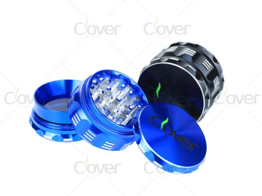 63mm 4-Piece Aluminum Herb Grinder with Sharp Teeth and Catcher – 6pcs Display Box
