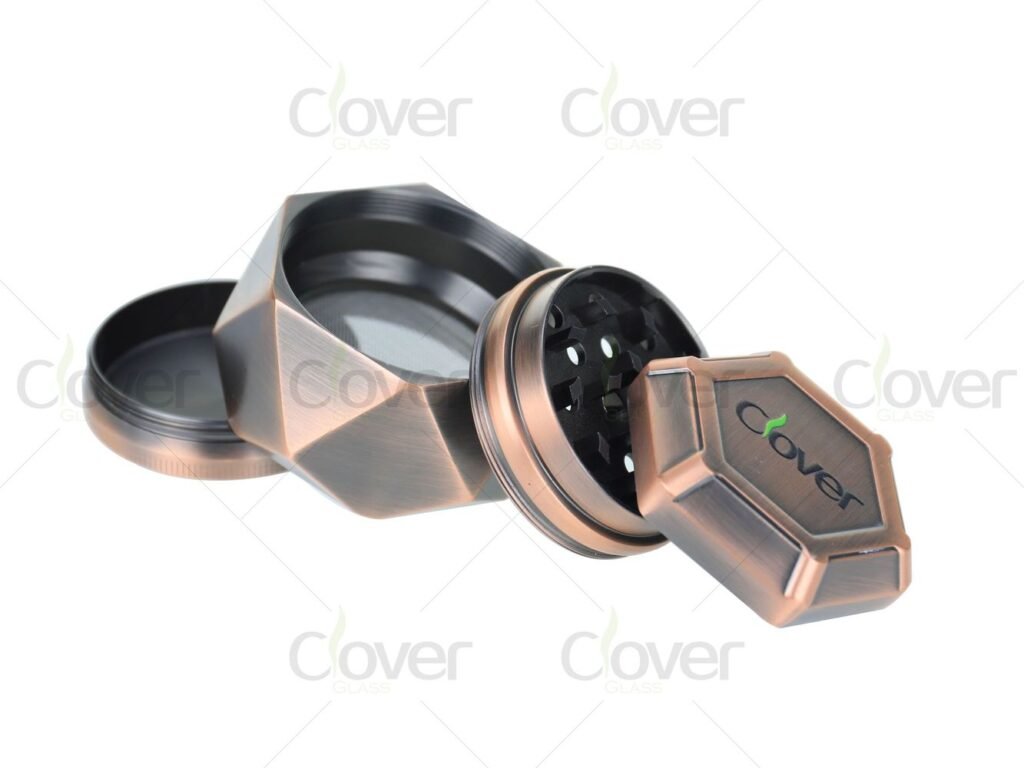 60mm 4-Piece Zinc Alloy Polygon Grinder – Heavy-Duty Herb Crusher, 6pcs Display