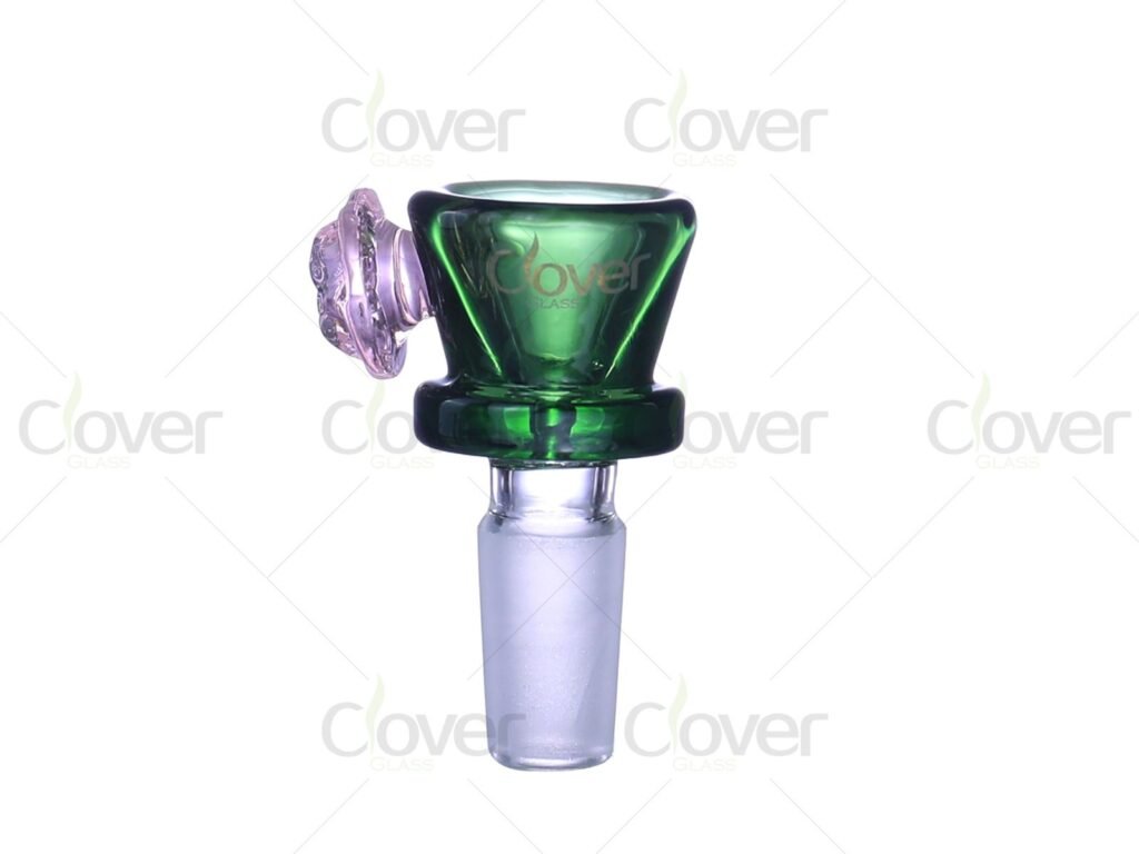 Clover Glass 14mm / 18mm Knob Handle Thick Glass Bowl – 12PCS Display