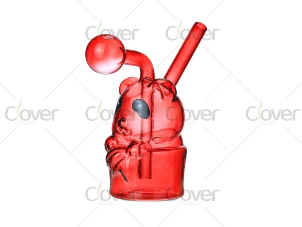 5.7 Inch Colorful Cute Ghost Glass Oil Burner Pipe with Bent Neck