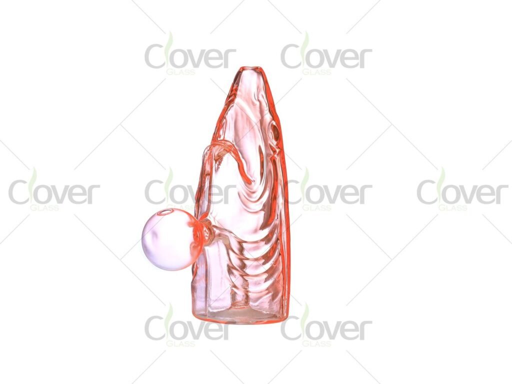 5.1 Inch Colorful Flame-Shaped Glass Oil Burner Pipe with Side Bubble