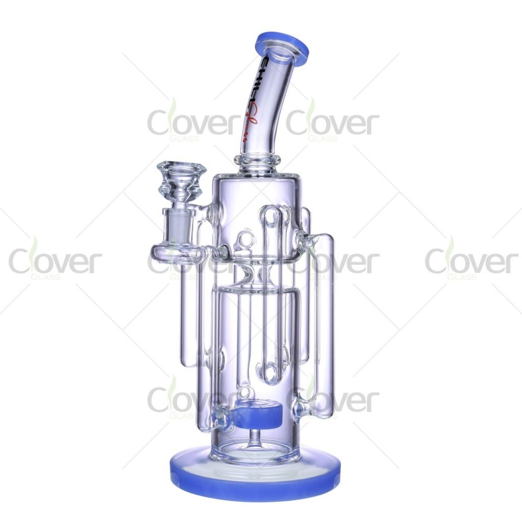 20.5" Triple Perc Glass Bong with Spinning Propeller Perc – 5mm Thick High-Function Water Pipe