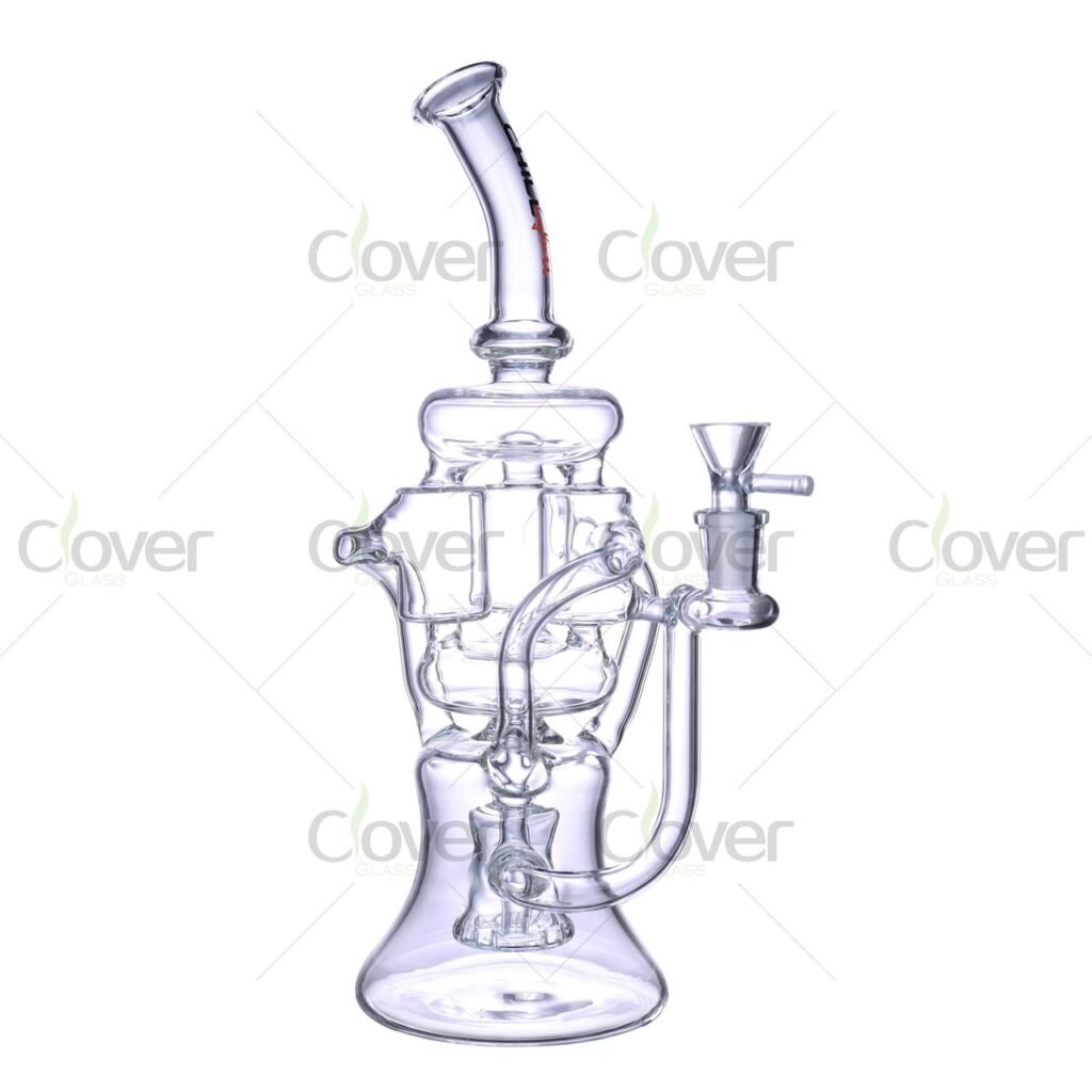 12.8" Multi-Tube Recycler Bong with Showerhead Perc – 5mm Thick High-Flow Glass Water Pipe