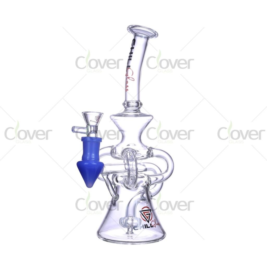 10" Recycler Bong with Spinning Klein Loop & Cone Bowl – 5mm Thick Borosilicate Glass