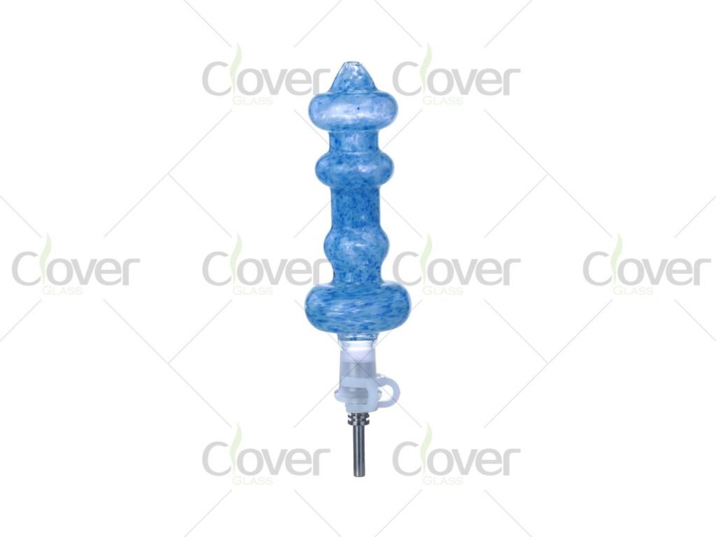 5.7 Inch Glass Nectar Collector with Textured Body and Ceramic Fitting – Mixed Colors