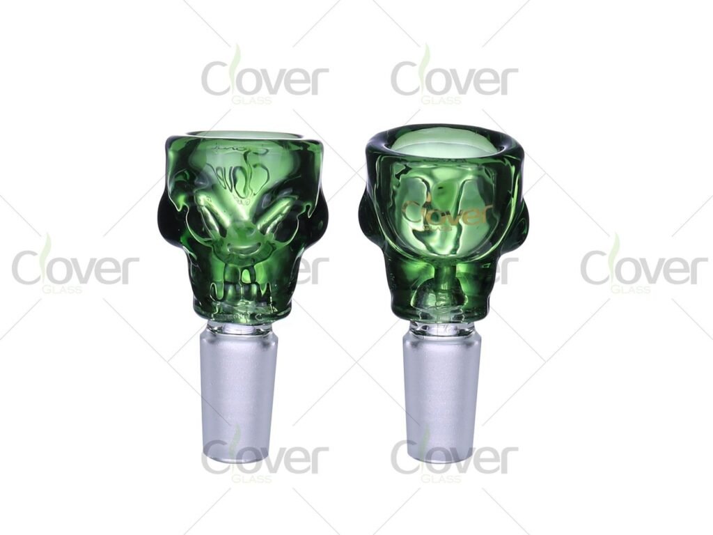 3D Skull-Shaped Glass Bowl | Thick Molded Head | 14mm | Display Box