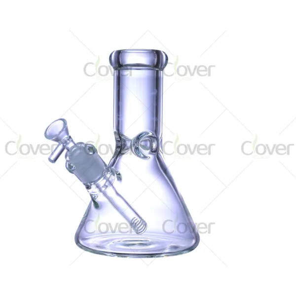 8" Thick Beaker Glass Water Pipe | 7mm Heavy Glass | 14mm Female | Clover Glass