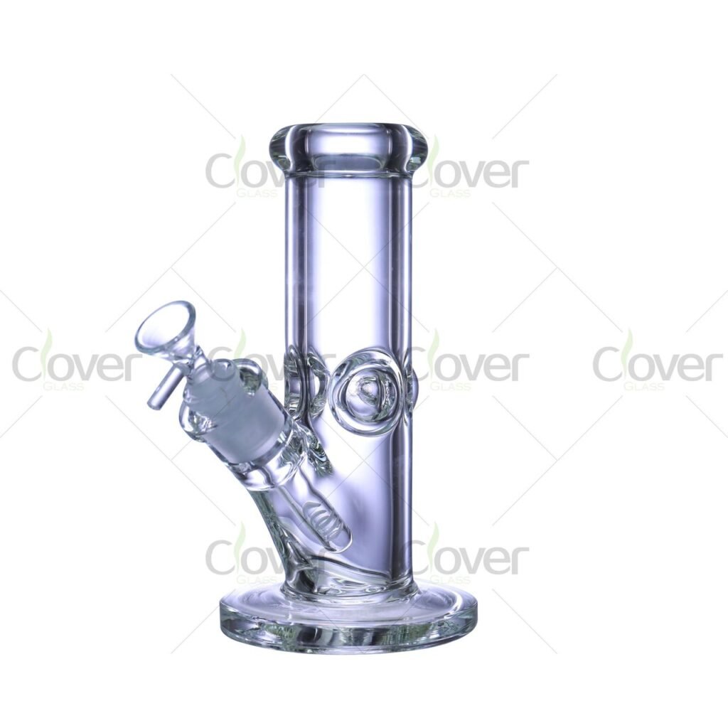 8" Ultra Thick Straight Tube Glass Water Pipe | 9mm Heavy Glass | 14mm Female | Clover Glass