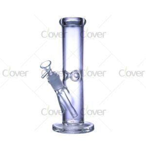 10" Straight Tube Glass Water Pipe | 5mm Borosilicate Glass | 14mm Female | Clover Glass