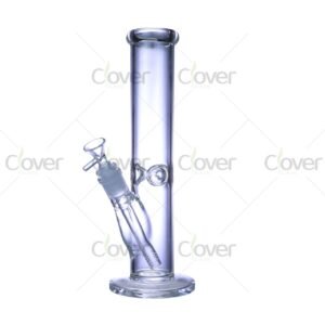 12" Straight Tube Water Pipe | 5mm Clear Glass | Clover Glass