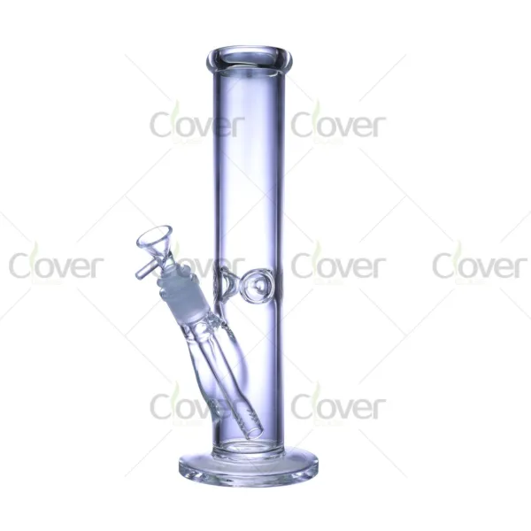 12" Straight Tube Water Pipe | 5mm Clear Glass | Clover Glass