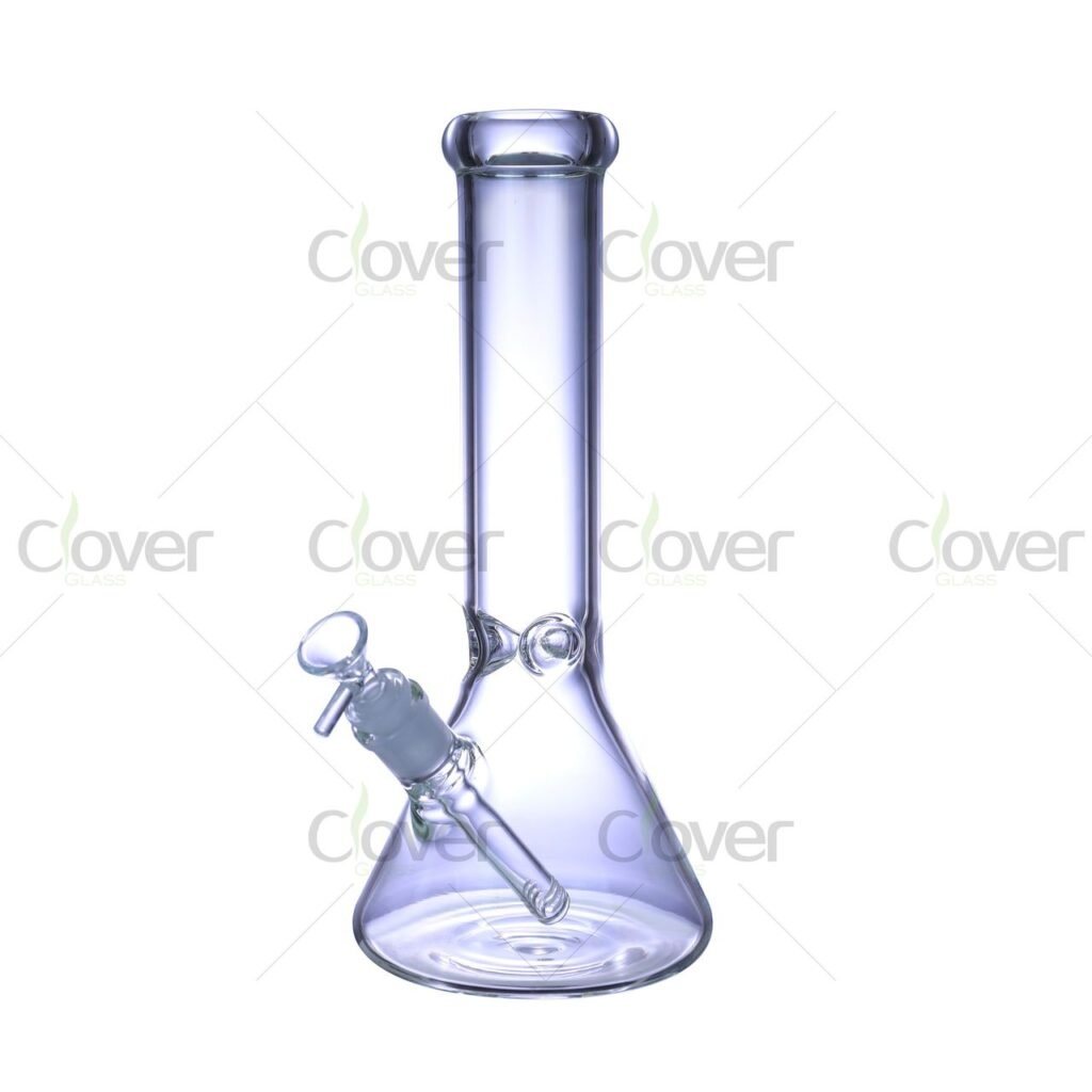 12" Beaker Base Water Pipe | 5mm Clear Glass | Clover Glass