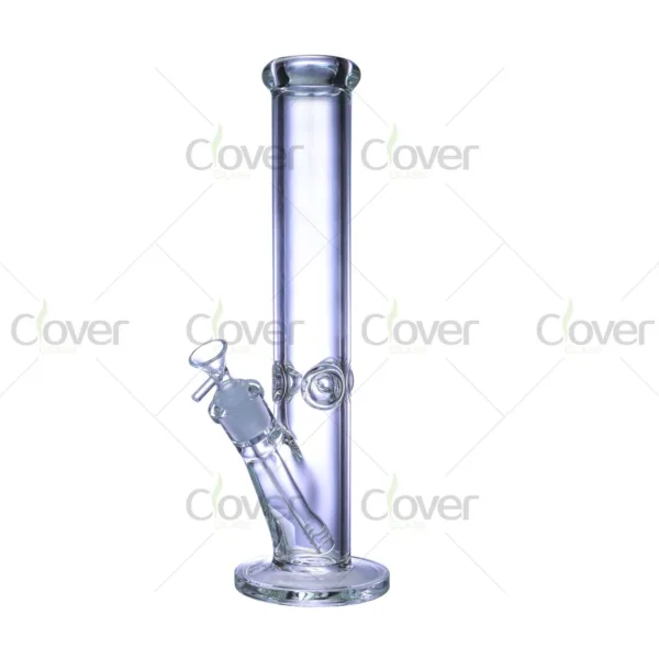 14" Straight Tube Water Pipe | 7mm Thick Glass | Clover Glass