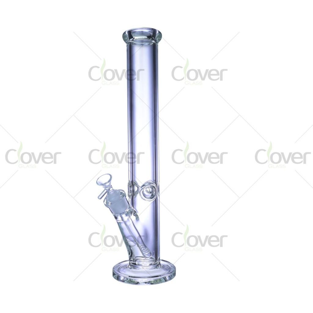 16" Straight Tube Water Pipe | 5mm Glass | Clover Glass
