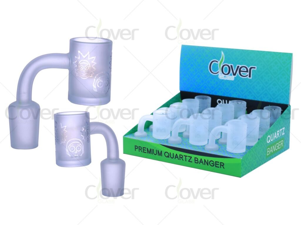 25mm Frosted Quartz Banger with Handle | 10mm 14mm 18mm Quartz Dab Banger Wholesale Display