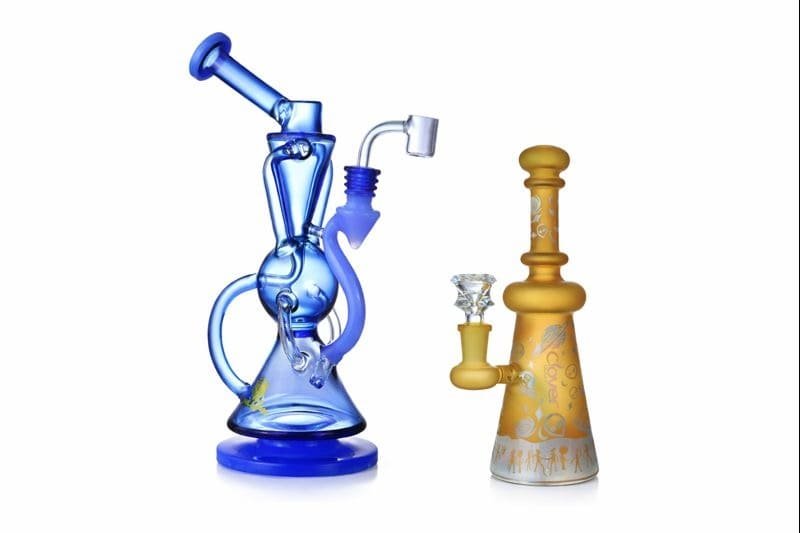 Glass recycler dab rig compared with a regular dab rig