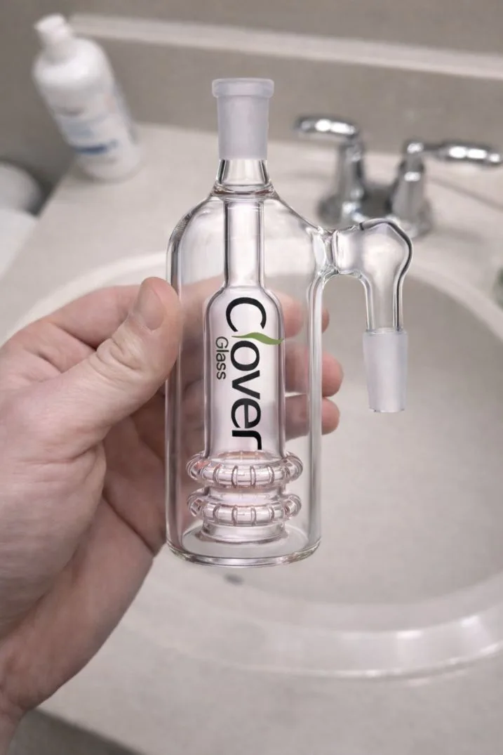 cleaning glass ash catcher with alcohol