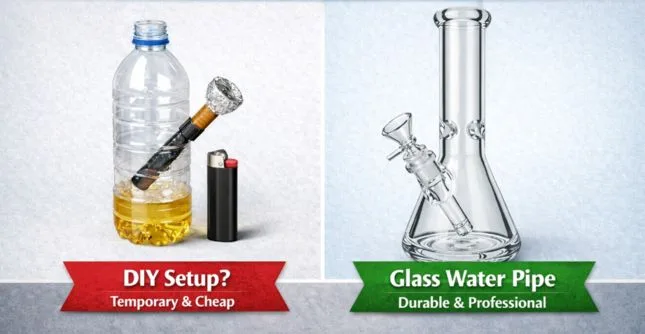 DIY device vs glass water pipe comparison